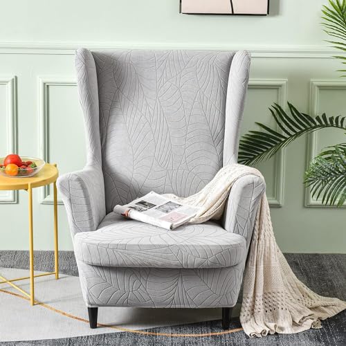 Waterproof Stretch Wingback Chair Slipcovers 2 Pieces D649162
