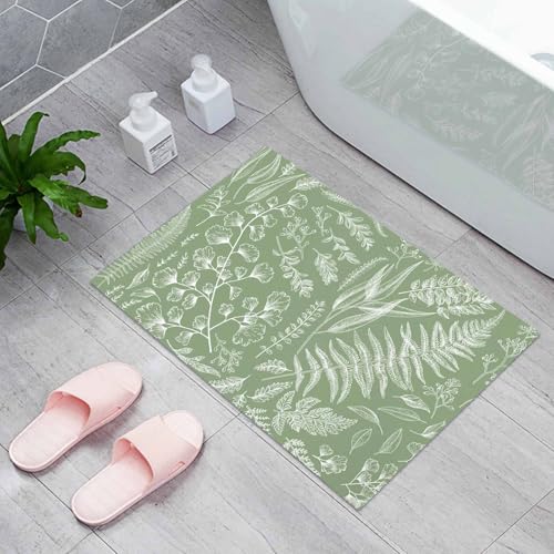 Sage Green Indoor Door Mats, Non-Slip Low Profile Entryway Rugs, 18x30IN C827