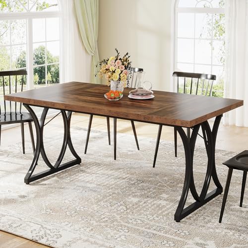 Brown Black Rectangle Dining Table C417628