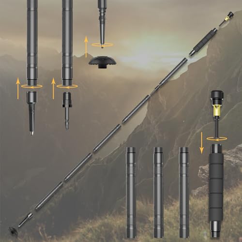 Collapsible Hiking Stick Trekking Pole with Compasse, Whistle (1 Stick) S385