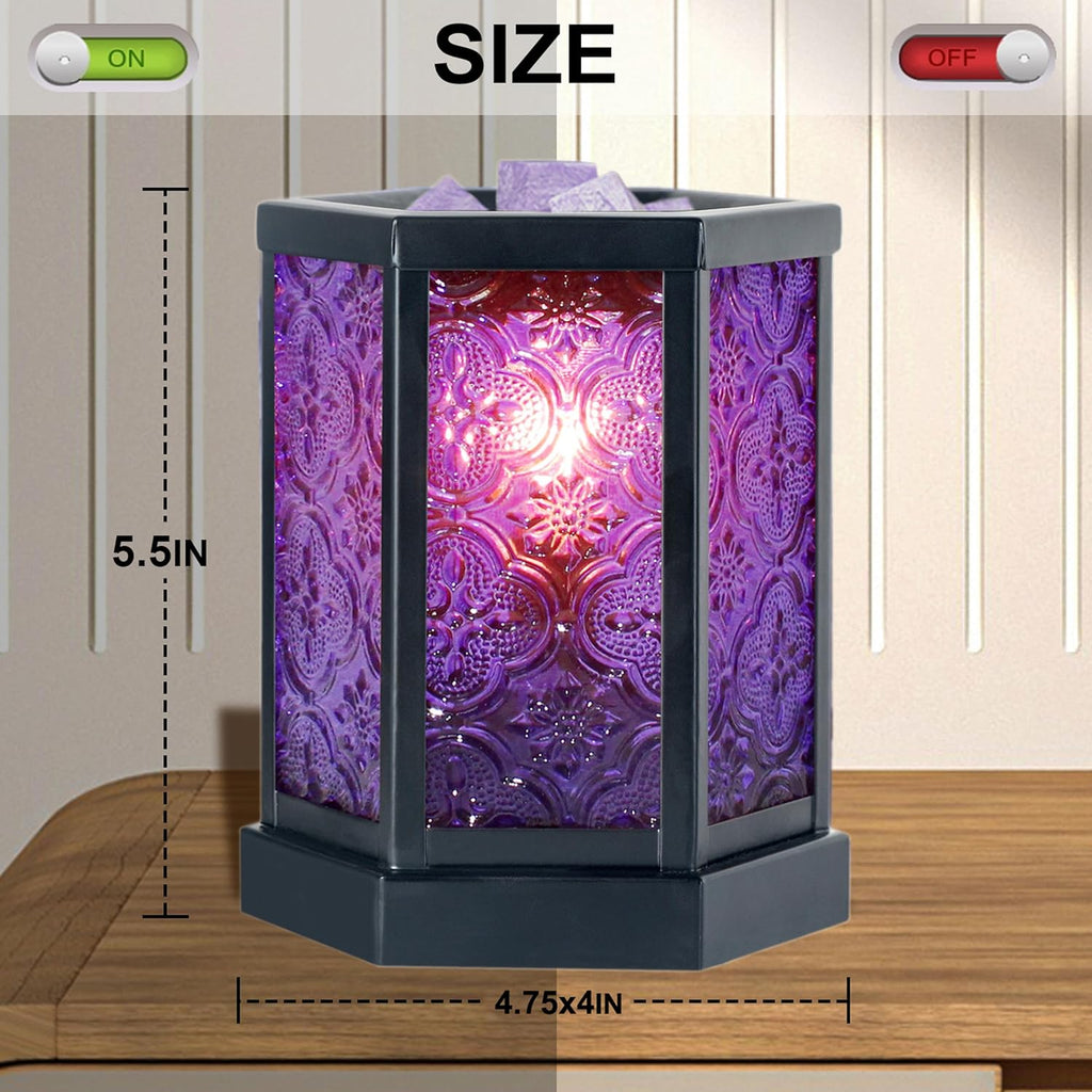 Purple Glass Electric Wax Melt Warmer X628673