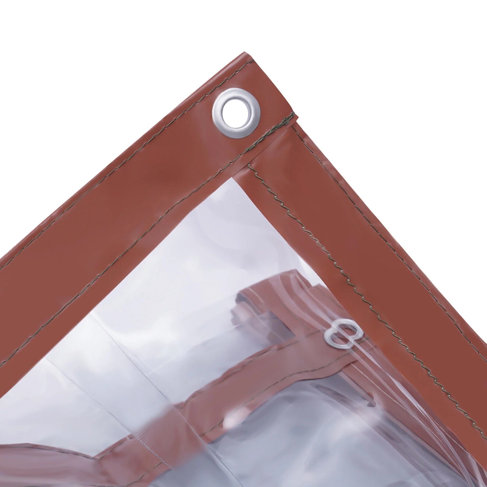 Brown PVC Clear Awning Canopy Patio Roll Up Enclosure U439