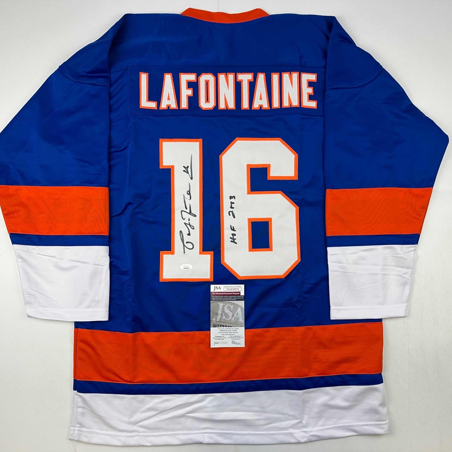 Autographed Blue Hockey Jersey J9642