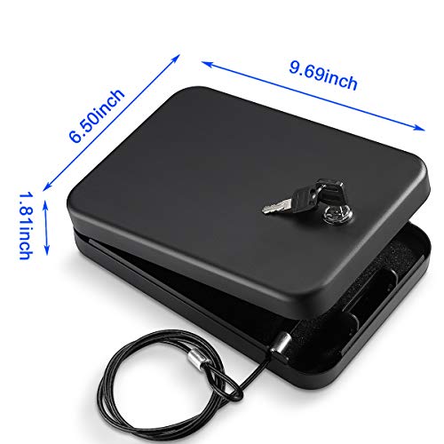 Black Portable Handgun Lock Box H7405