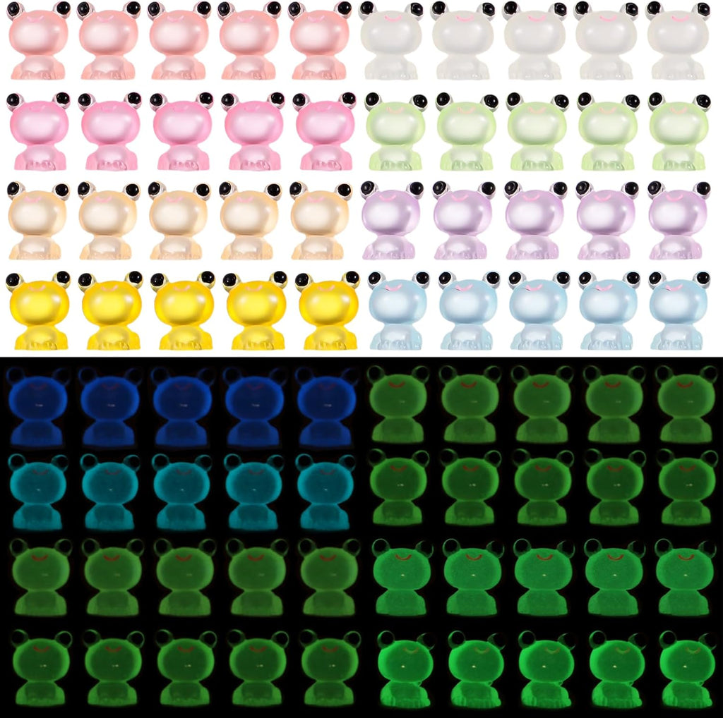 200 Pack Mini Glow in The Dark Resin Frogs Figurines V92981