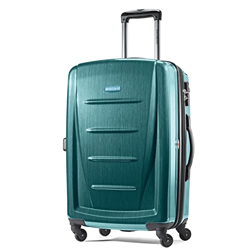 Brushed Anthracite Hardside Expandable Luggage with Spinner Wheels, Checked-Large 28-Inch O929