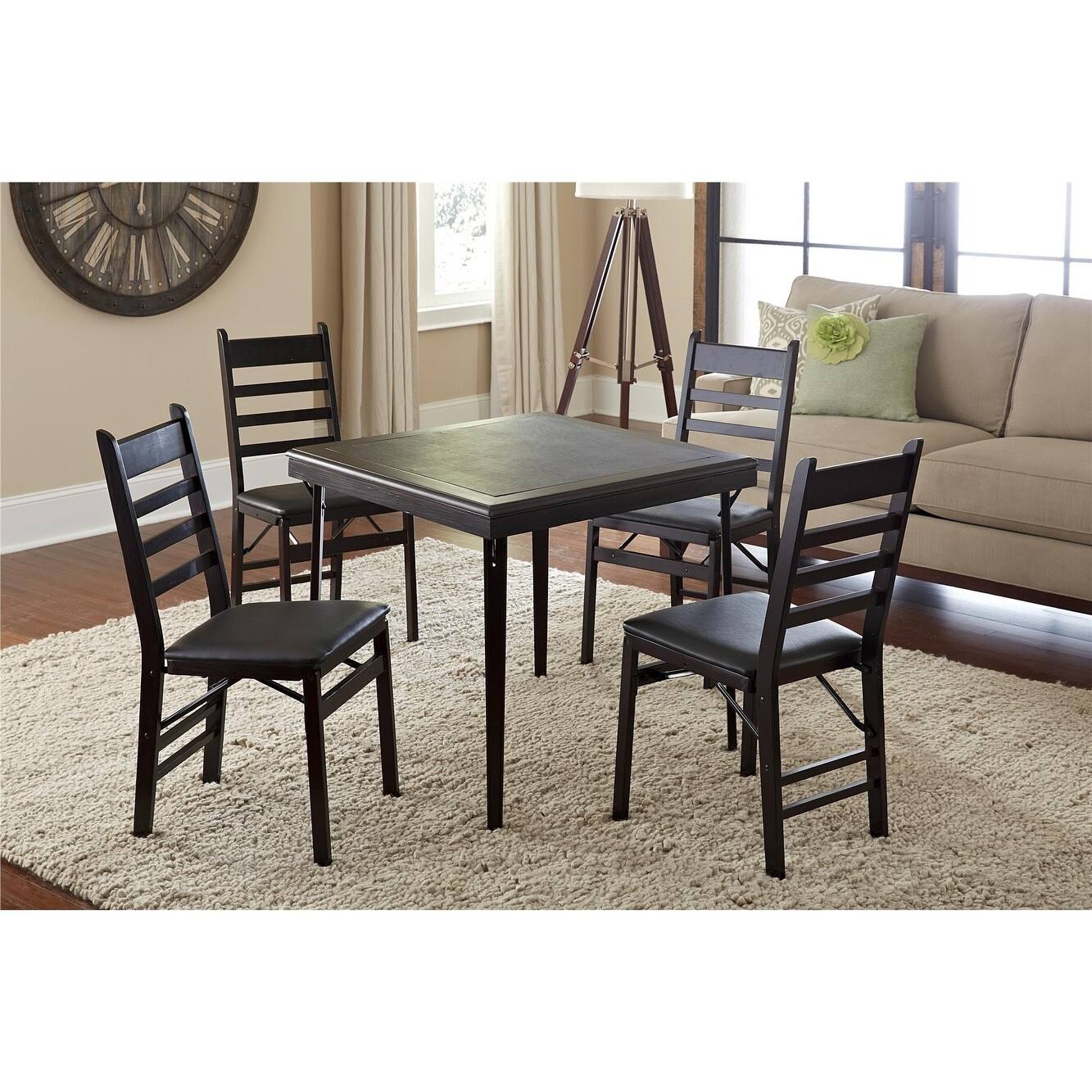 Black Wood Ladder Back Folding Chair J95906