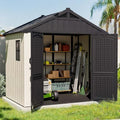 8' x 6' Plastic Outdoor Storage Shed with Floor I3745