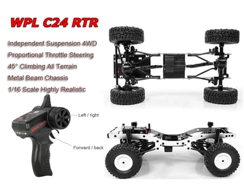 1/16 Scale RC Rock Crawler Pickup Truck 4x4 RTR with LED Light 2 Batteries T82491