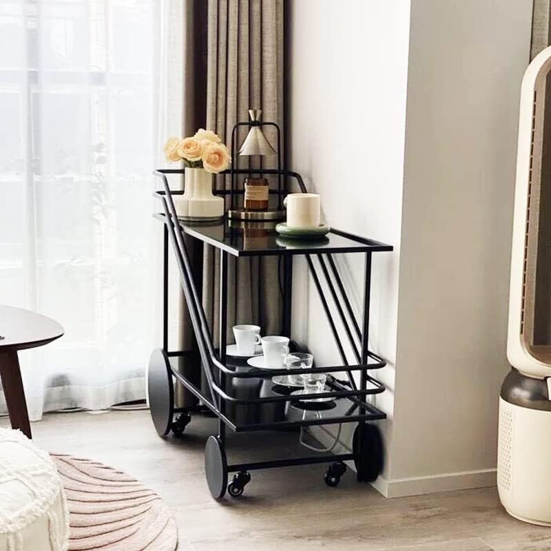 Iron Dining Cart with Glass Shelf F47862