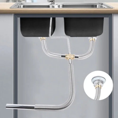 Silver Flexible Double Bowl Drain Hose E864440