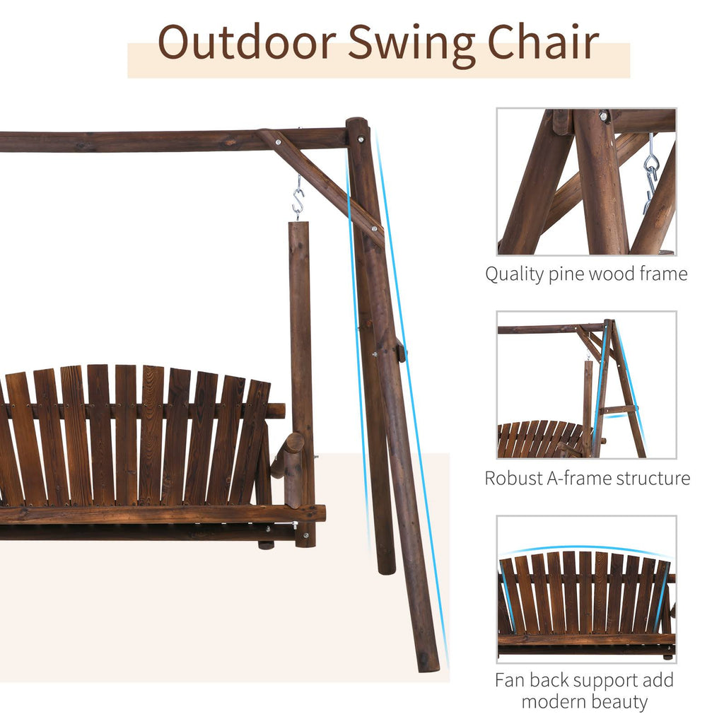6.5 ft Outdoor Solid Wood Garden Swing B1827