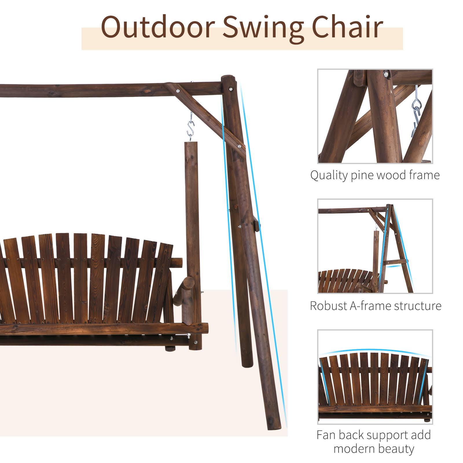 6.5 ft Outdoor Solid Wood Garden Swing B1827