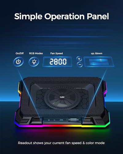9 Quiet RGB Fans Cooling Pad for 15.6-17.3 Inch Laptops with 2 USB Ports T783