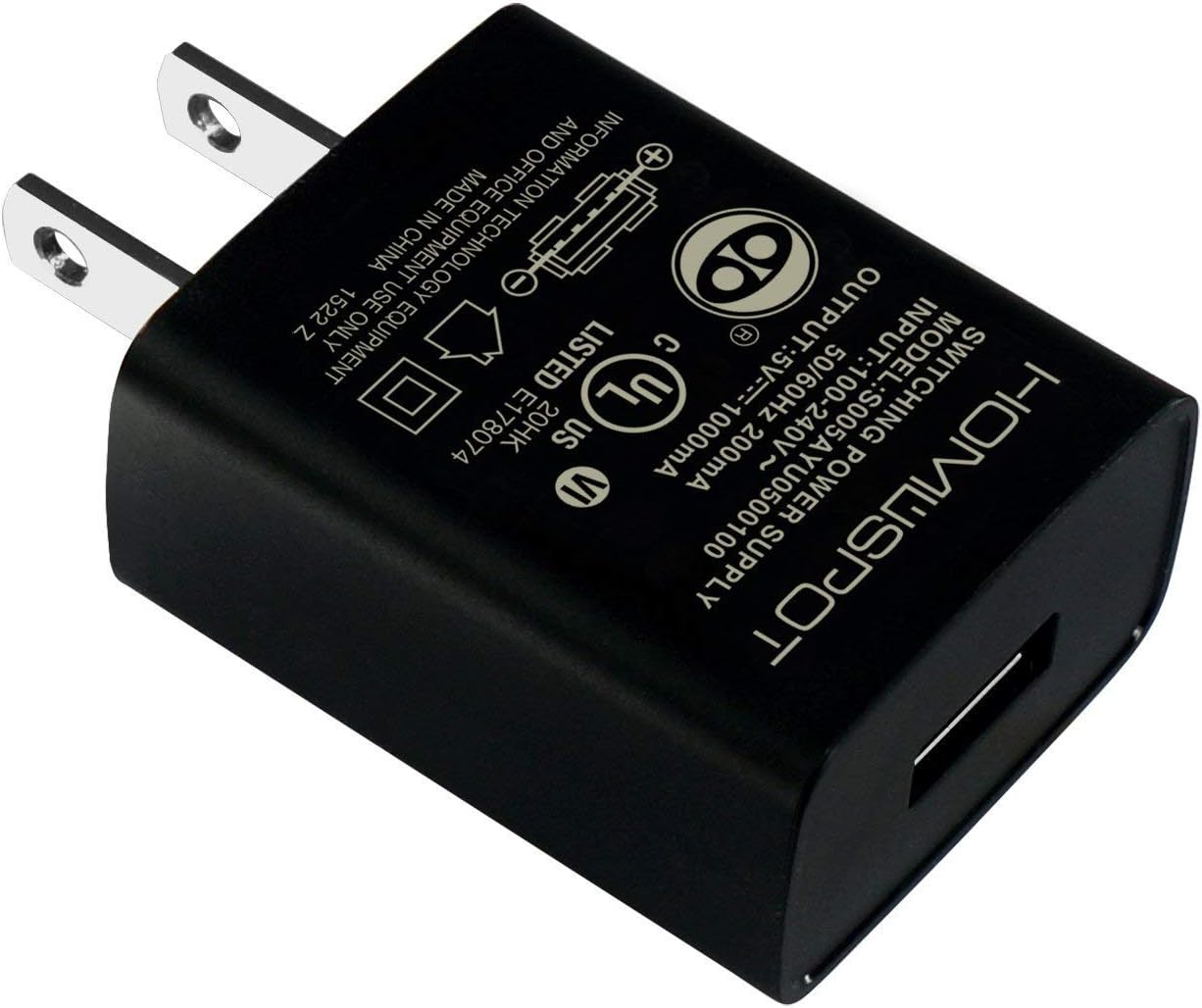UL Certified USB Wall Charger 5v 1A 1000mA Universal Travel Power Adapter Y709