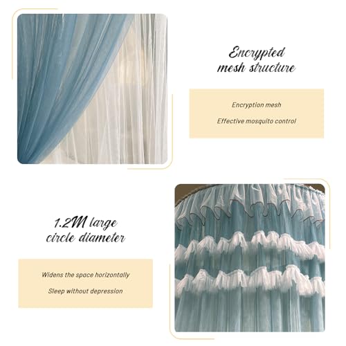 Pink Double Layer Sheer Mesh Canopy Curtain E736