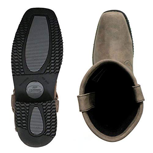 Stone Wash Brown 11-inch Tall Harness Leather Boots S35137