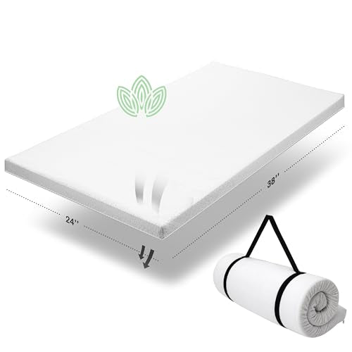 Organic Cotton Crib Topper with Ventilated 2-Inch Memory Foam Mattress Topper Pad F517892