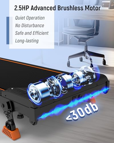 2.5HP Quiet Compact Under Desk Treadmill with Remote Q288