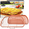 2 Piece Nonstick Air Fryer Tray + Basket, Copper Crisper Tray, 16.5” x 12” E87786