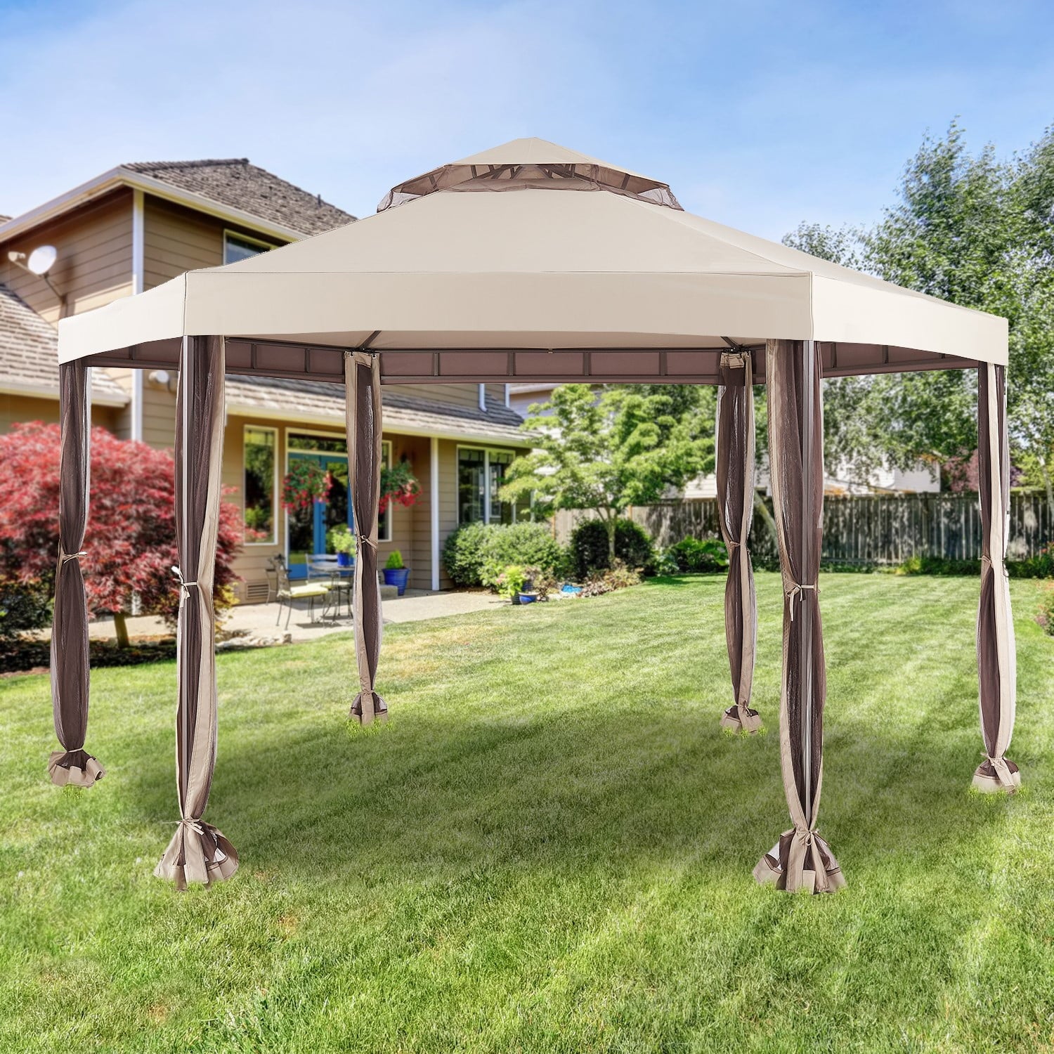 Replacement Canopy Top Cover for Hexagon Gazebo T772704