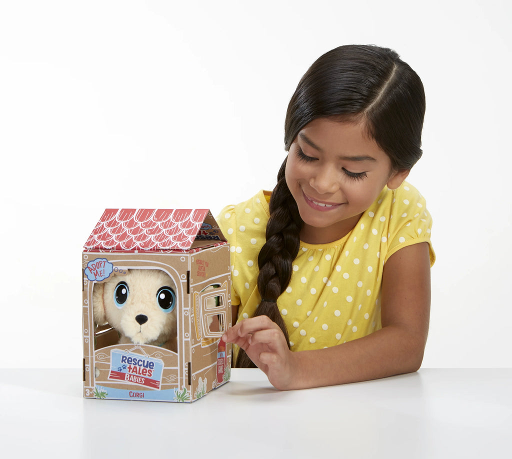 Interactive Plush Stuffed Animal Toy Dog with Collar, Tag, and House C981