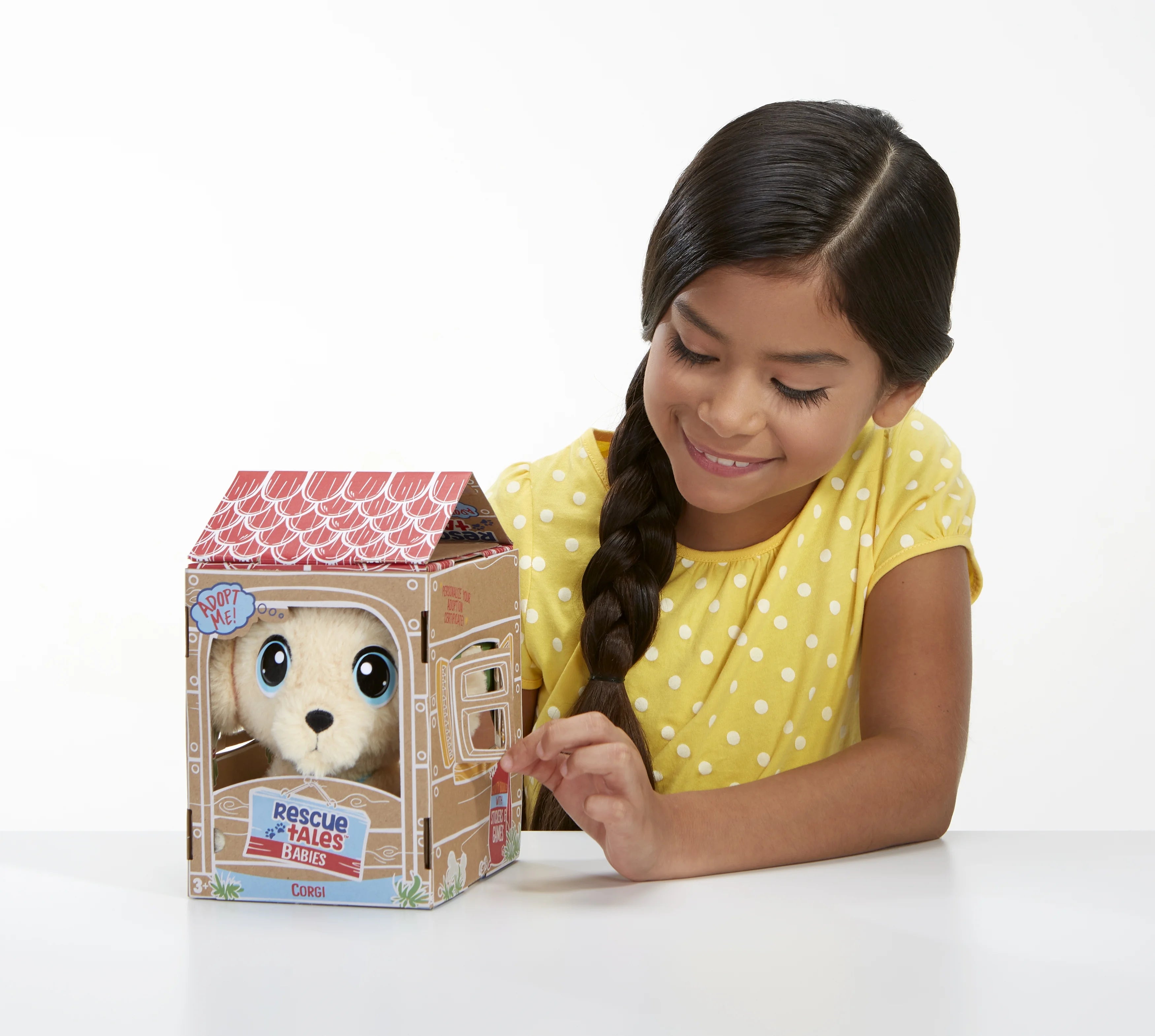 Interactive Plush Stuffed Animal Toy Dog with Collar, Tag, and House C981