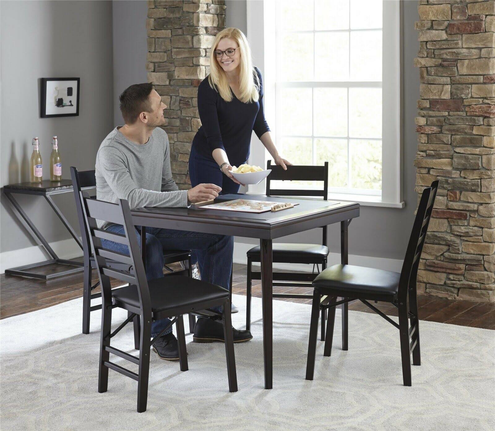 Black Wood Ladder Back Folding Chair J95906