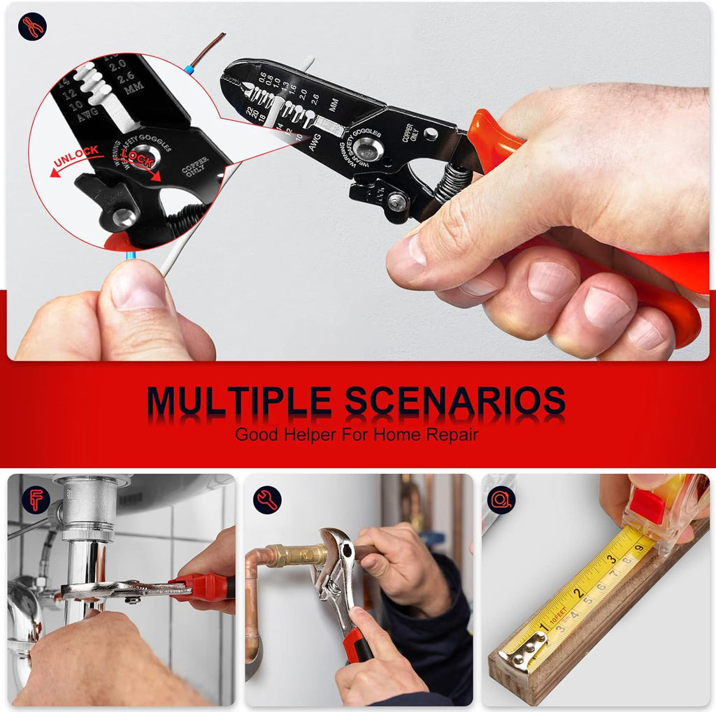 287PCs Hand Tool Set with Hammer, Pliers, Ratchet Wrench, Socket, Tool Box Case H232