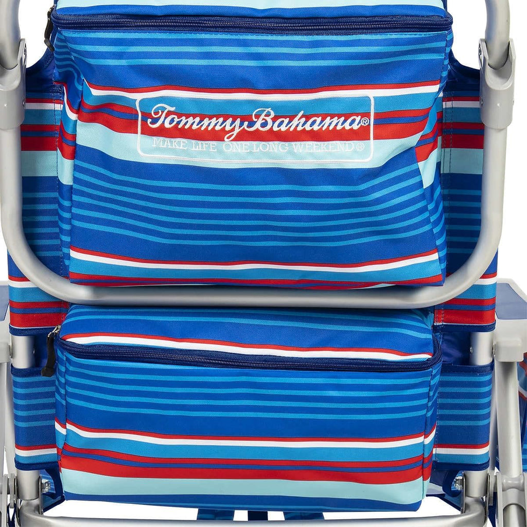 2 Pack Backpack Beach Chair 5 Position Chair Including Lay Flat (Blue Stripes) J283