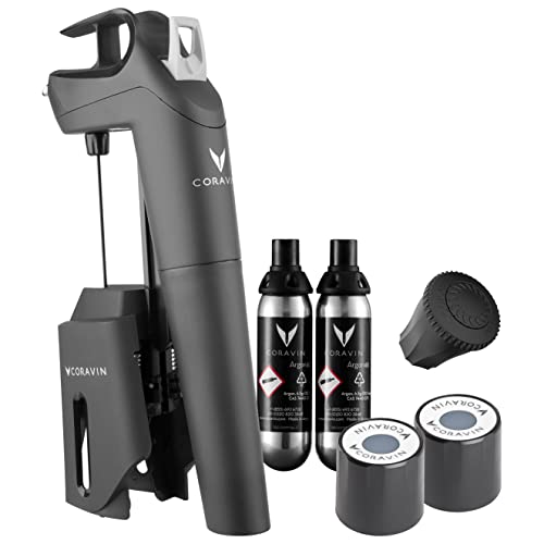 Black Wine Preservation System with 2 Argon Gas Capsules Q95273