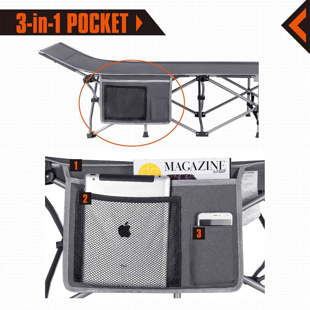 Gray Folding Camping Cot G186