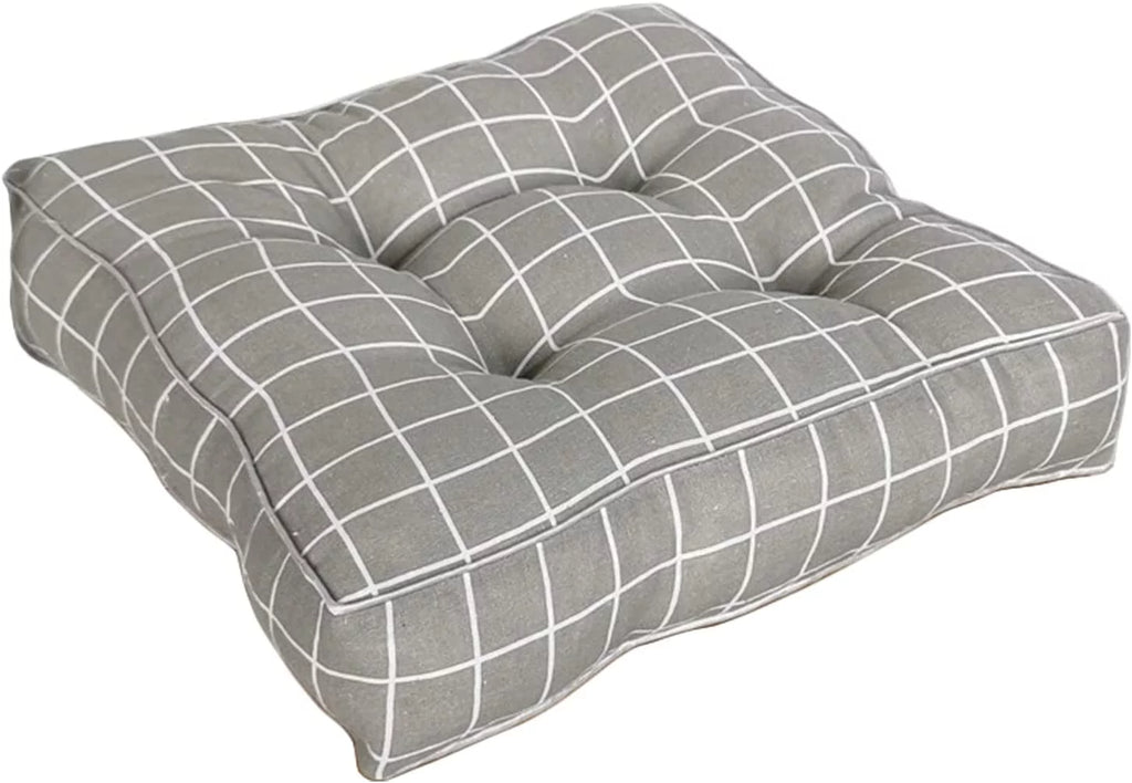 Gray Plaid 16" x 16" Square Floor Pillow K444074