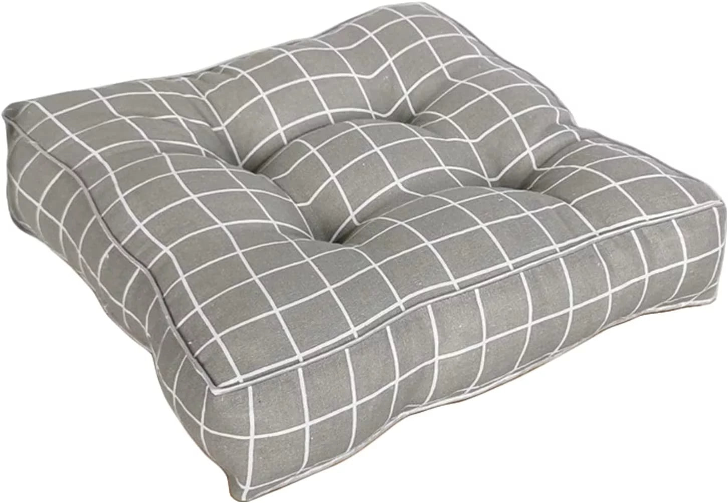 Gray Plaid 16" x 16" Square Floor Pillow K444074