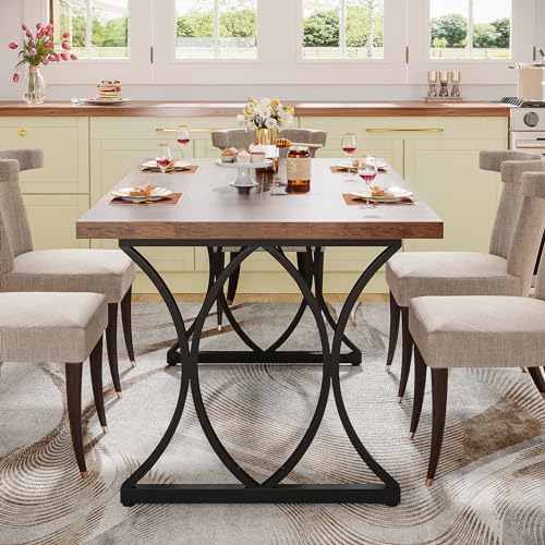Brown Black Rectangle Dining Table C417628