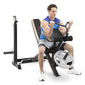 White/Black Olympic Workout Bench with Weight Rack Storage E126928