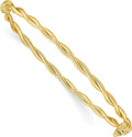 14K Yellow Gold Twisted Hinged Bangle Bracelet V160866