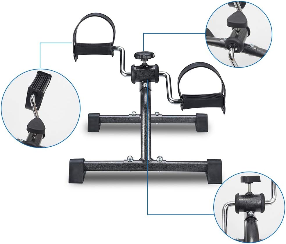 Black Chrome Frame Mini Cycle Exercise Pedals C307