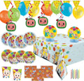 Birthday Party Supplies Decoration Kit with Balloons, Tablecloth, Plates, Napkins, Candles Serves 16 G5290