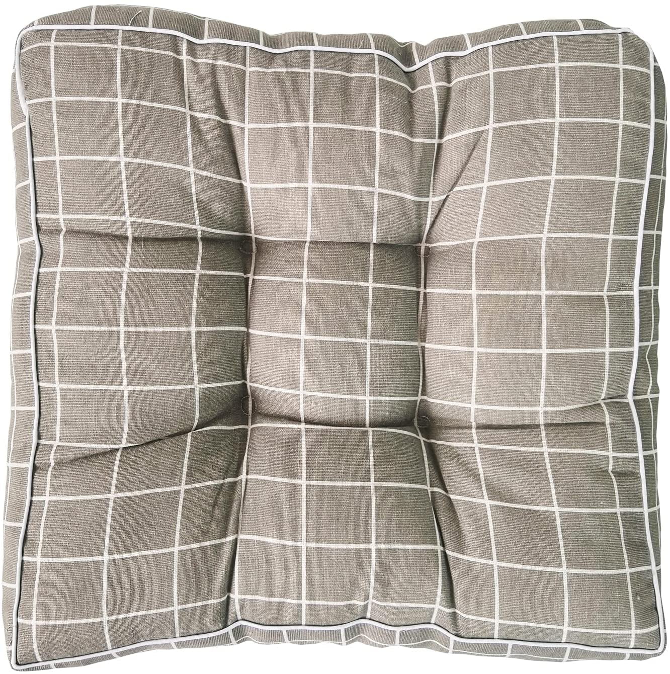 Gray Plaid 16" x 16" Square Floor Pillow K444074
