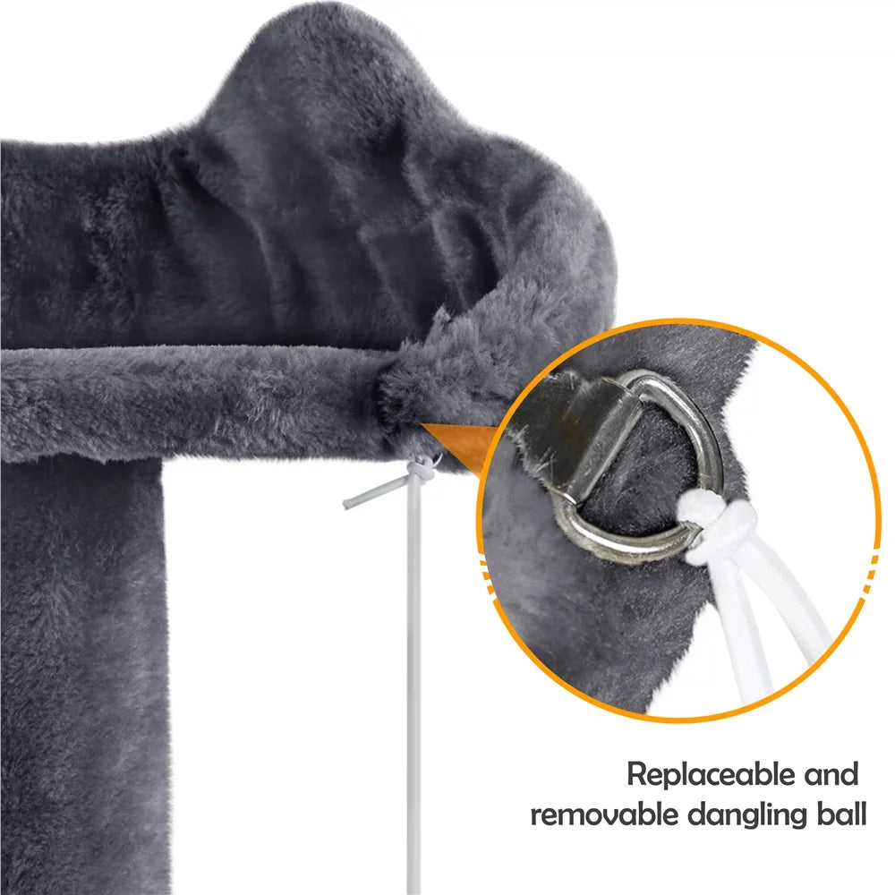 54" Double Condo Cat Tree with Scratching Post Tower, Dark Gray M842