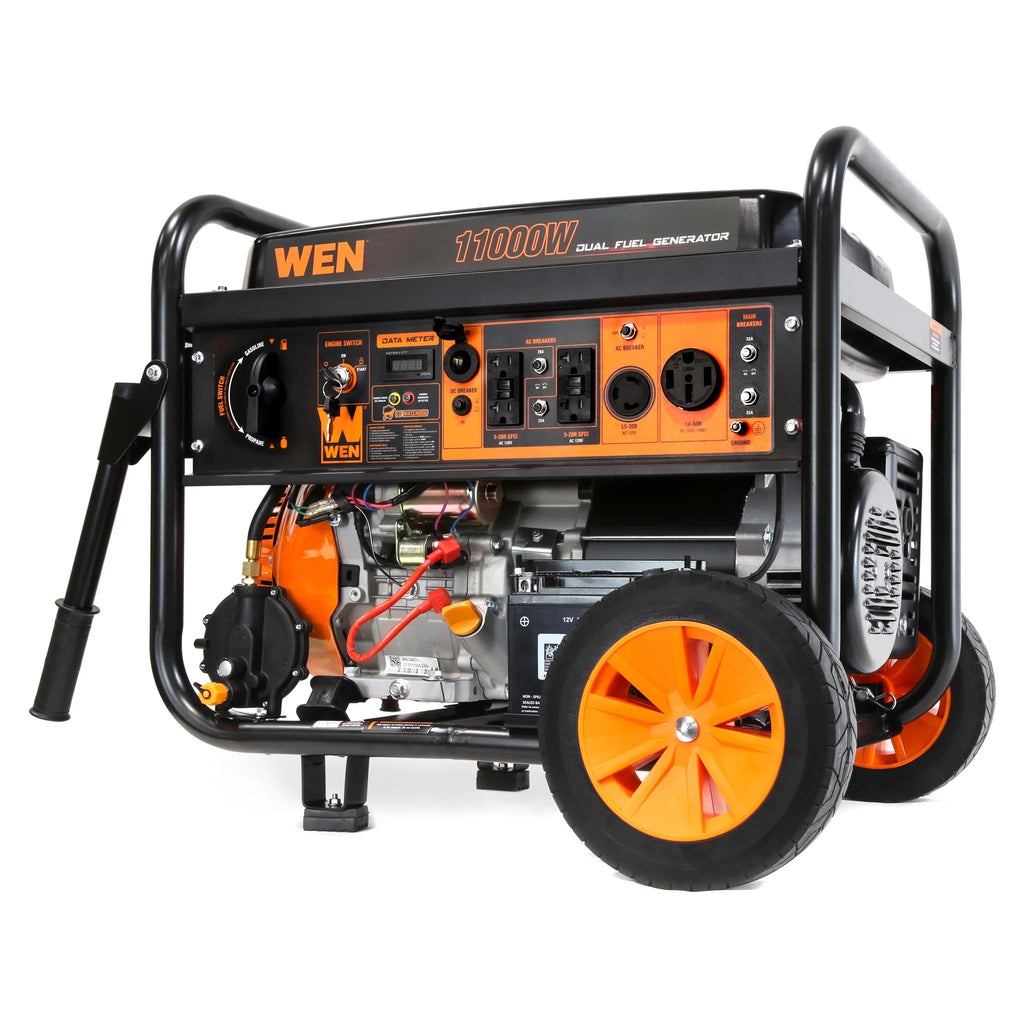 11000-Watt 120-Volt 240-Volt Dual Fuel Electric Start Portable Generator with Wheel Kit and CO Shutdown Sensor X83591