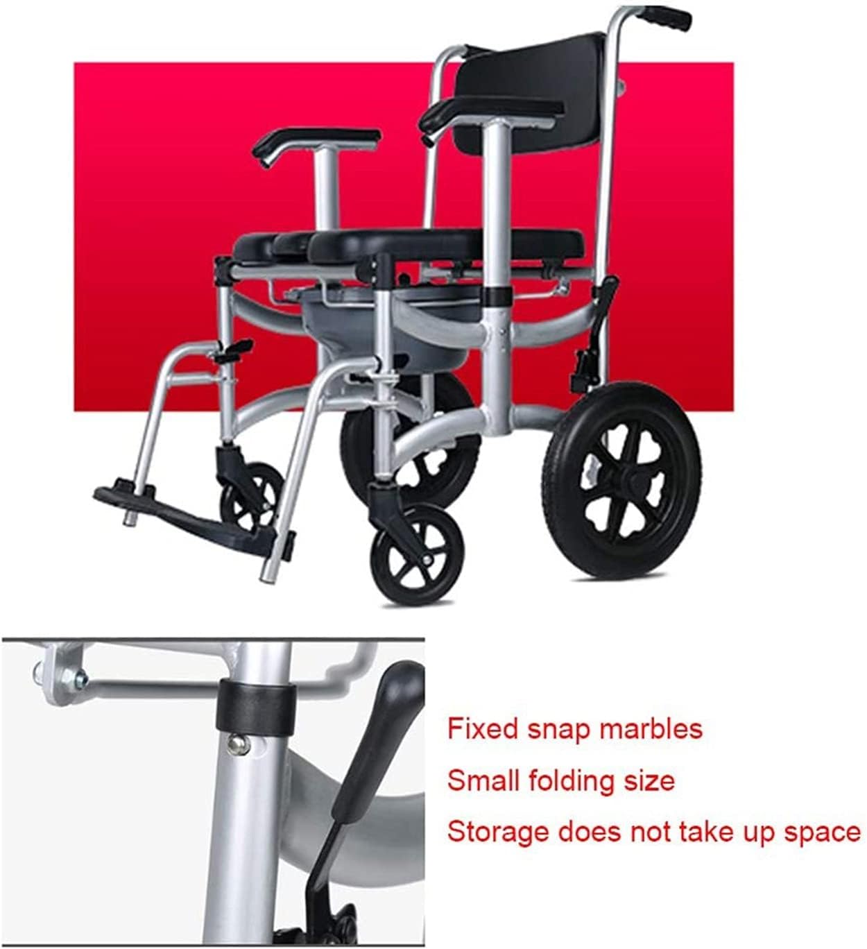 Toilet Commode Chair with Adjustable Height, Detachable Pot and Brakes X62024
