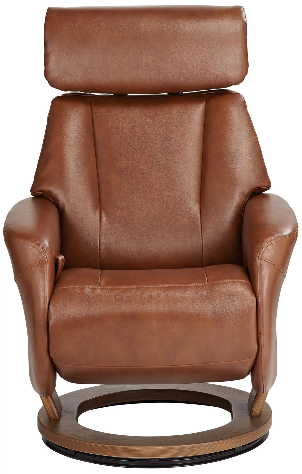 Brown Swivel Faux Leather Recliner Chair X857538