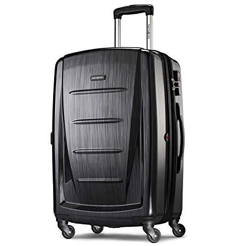 Brushed Anthracite Hardside Expandable Luggage with Spinner Wheels, Checked-Large 28-Inch O929