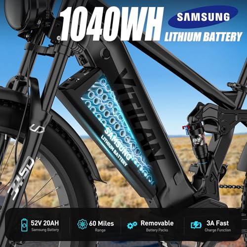 26 Inch Fat Tire Electric Bike with Full Suspension Q98302