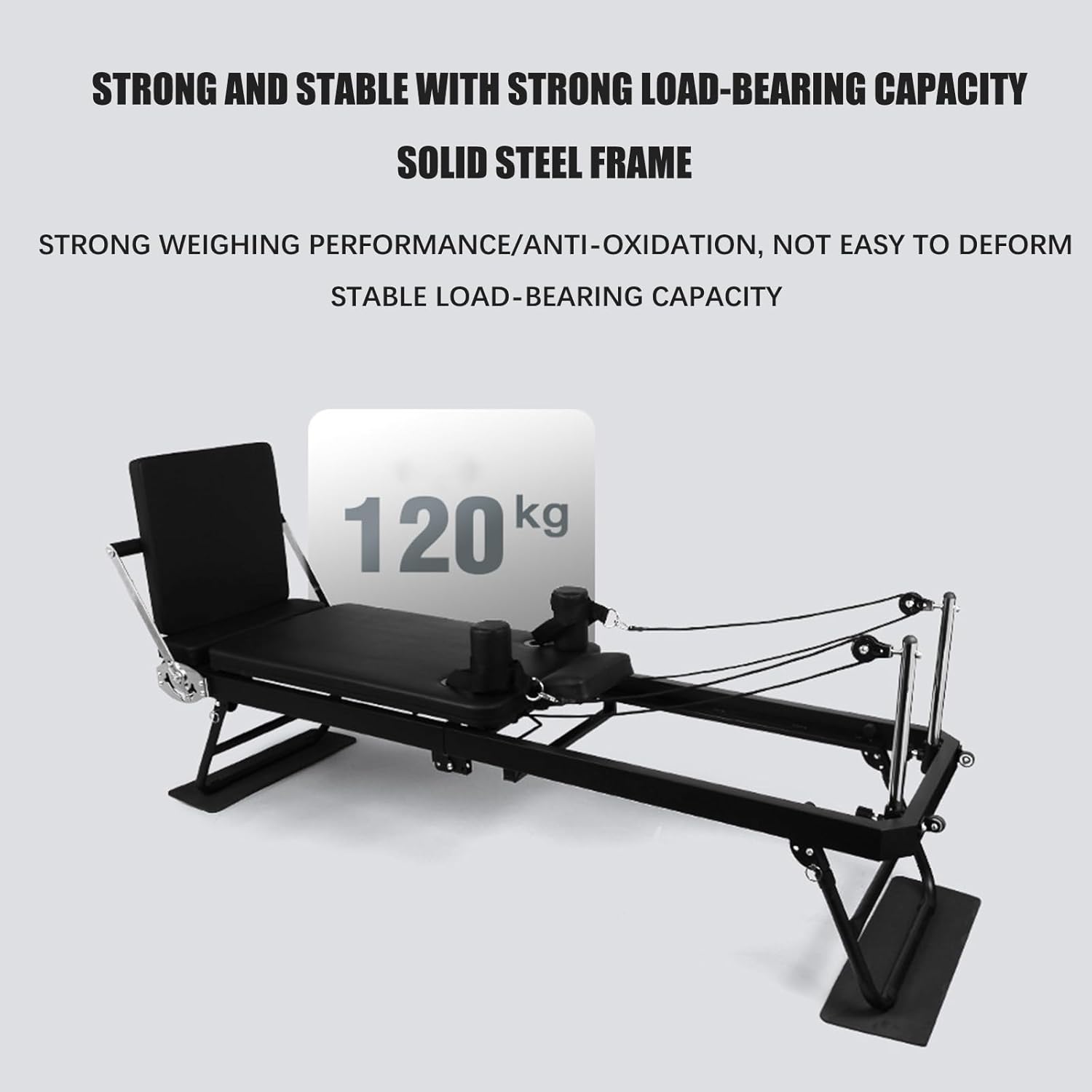 Foldable Pilates Reformer with Dual Resistance Springs and Cords P257230
