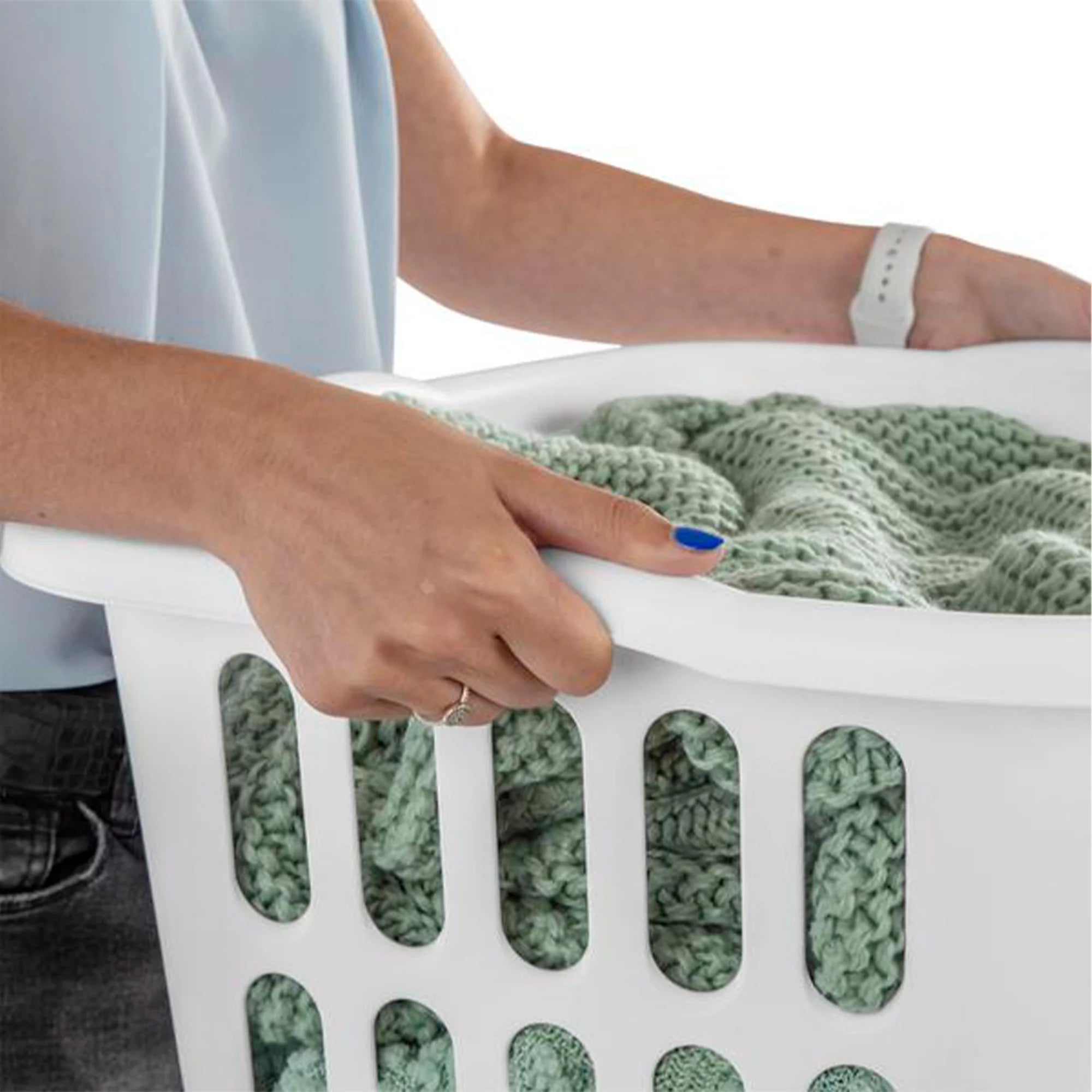 12 Pack Large Rectangular Plastic Laundry Basket Bins C735
