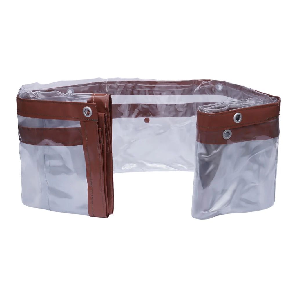 Brown PVC Clear Awning Canopy Patio Roll Up Enclosure U439