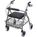 Burgundy Rollator Walker with Extra Wide Seat and Backrest E5740